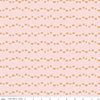 Image of the Forest Village Mushrooms Pink quilting cotton fabric by Little Forest Atelier for Riley Blake Designs. Features a mushrooms on a pink background. Cute Little Fabric Shop