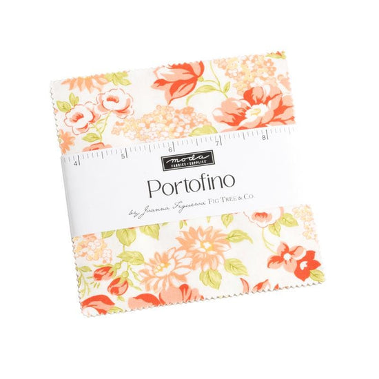 Image of the Portofino charm pack by Fig Tree Co for Moda Fabrics. Features floral fabrics.
Cute Little Fabric Shop