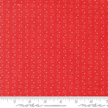 SALE Portofino Polka Dot 35397 Pomegranate - Moda Fabrics - Dotted Scattered Circles Dots - Quilting Cotton Fabric