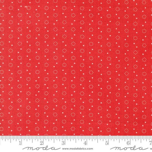 Portofino Polka Dot 35397 Pomegranate - Moda Fabrics - Dotted Scattered Circles Dots - Quilting Cotton Fabric