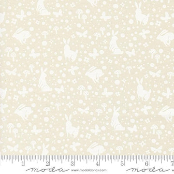 Image of the Love Letter Wonder Eggshell White quilting cotton fabric by Lizzy House for Moda Fabrics. Features novelty animals on a cream background. Cure Little Fabric Shop