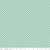 Image of the Pretty Kitty™ Polka Dot Blue quilting cotton fabric by Doodlebug Design Inc for Riley Blake Designs. Features small paws on a blue background. Cute Little Fabric Shop