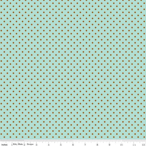 Image of the Pretty Kitty™ Polka Dot Blue quilting cotton fabric by Doodlebug Design Inc for Riley Blake Designs. Features small paws on a blue background. Cute Little Fabric Shop