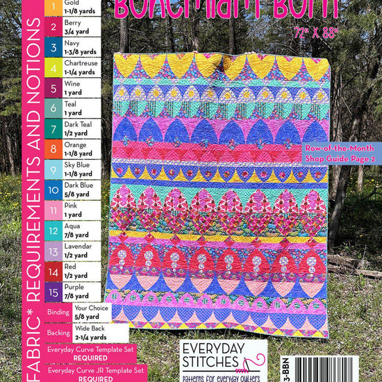 Image of the Bohemian Born quilt pattern by Everyday Stitches for Moda Fabrics. Features a busy bohemian quilt.
Cute Little Fabric Shop