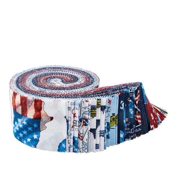 Image of the Letters From Home Rolie Polie by Vicki Gifford for Riley Blake Designs. Features patriotic fabrics. 
Cute Little Fabric Shop