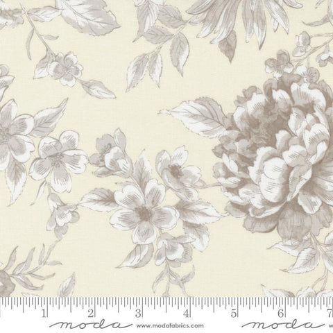 Image of the Sandalwood Opal quilting cotton fabric by 3 Sisters for Moda Fabrics. Features large flowers on a cream background. 
Cute Little Fabric Shop