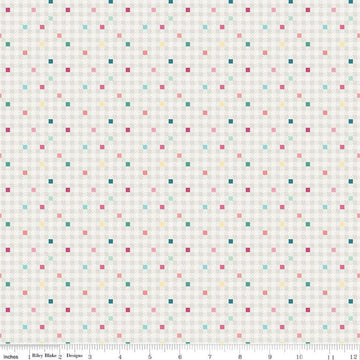 Image of the Precious Petites Gingham Confetti quilting cotton fabric by Gerri Robinson for Riley Blake Designs. Features gingham on a white background. Cute Little Fabric Shop