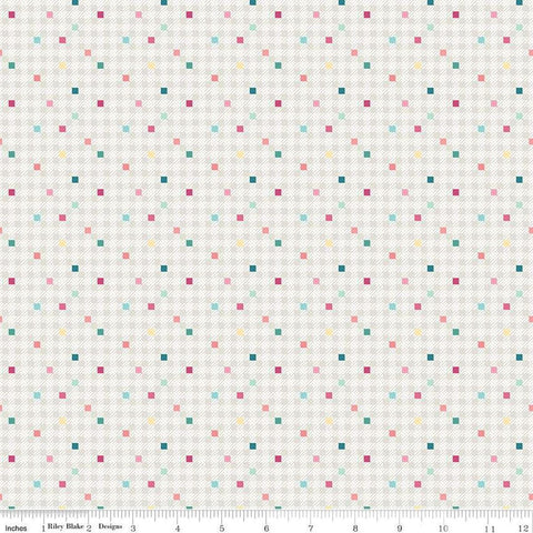 Image of the Precious Petites Gingham Confetti quilting cotton fabric by Gerri Robinson for Riley Blake Designs. Features gingham on a white background. Cute Little Fabric Shop