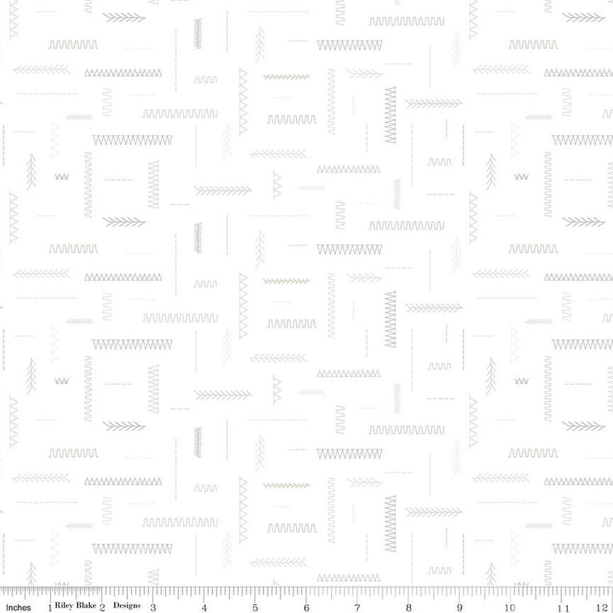 Image of the Lights On 2 In Stitches quilting cotton fabric by Riley Blake Designs. Features a low volume fabric. Cute Little Fabric Shop