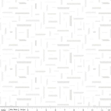 Image of the Lights On 2 In Stitches quilting cotton fabric by Riley Blake Designs. Features a low volume fabric. Cute Little Fabric Shop