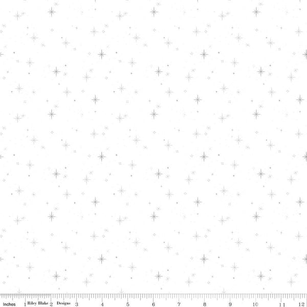 Image of the Lights On 2 Sparkles quilting cotton fabric by Riley Blake Designs. Features a low volume fabric. Cute Little Fabric Shop