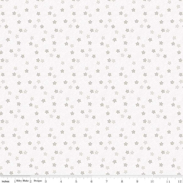 Image of the Lights On 2 Oops-a-Daisy quilting cotton fabric by Riley Blake Designs. Features a low volume fabric. Cute Little Fabric Shop