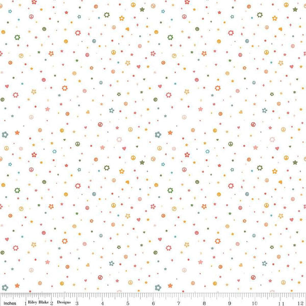 Image of the Besties Beads Cloud quilting cotton fabric by Corinne Wells for Riley Blake Designs. Features beads on a white background. Cute Little Fabric Shop