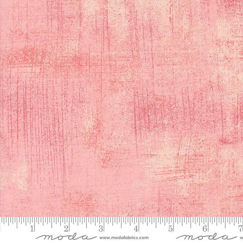 Image of the Sunday Brunch Grunge Basics Parfait quilting cotton fabric by Moda Fabrics. Features a textured pattern on a pink background. Cute Little Fabric Shop