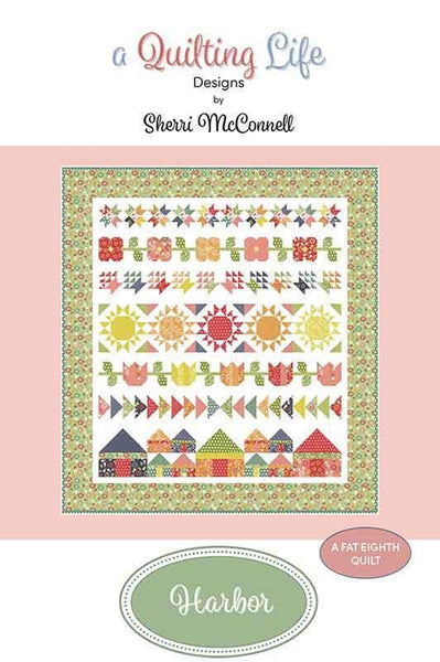 Image of the Harbor quilt pattern by Sherri McConnell for Moda Fabrics. Features a flower quilt pattern. 
Cute Little Fabric Shop