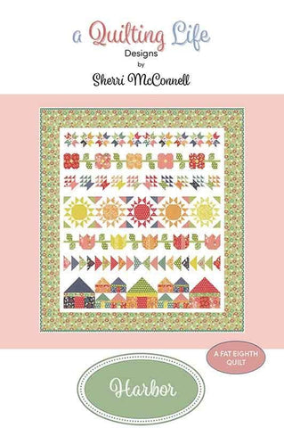 Image of the Harbor quilt pattern by Sherri McConnell for Moda Fabrics. Features a flower quilt pattern. 
Cute Little Fabric Shop