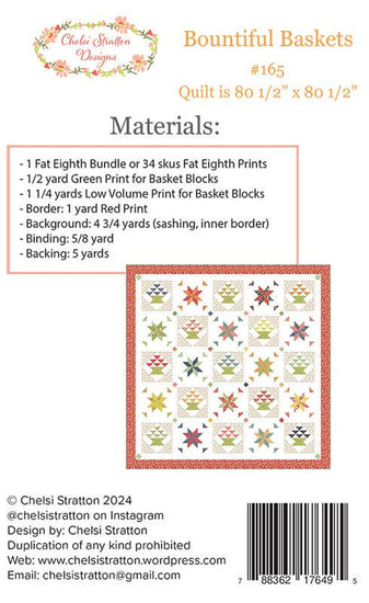 Image of the Bountiful Baskets quilt pattern Chelsi Stratton Designs for Moda Fabrics. Features the fabric requirements.
Cute Little Fabric Shop