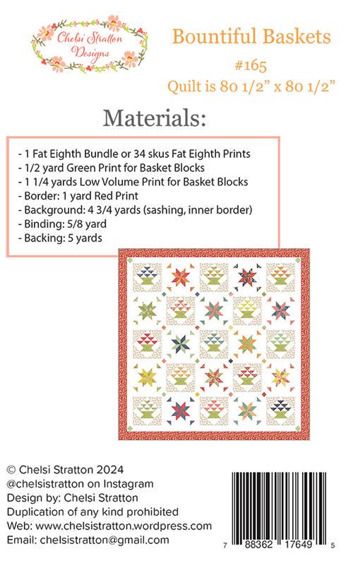 Image of the Bountiful Baskets quilt pattern Chelsi Stratton Designs for Moda Fabrics. Features the fabric requirements.
Cute Little Fabric Shop