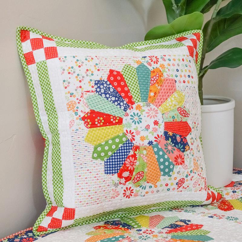Image of the Raspberry Summer quilt kit by Sherri & Chelsi for Moda Fabrics. Features  wall hanging and pillow. 
Cute Little Fabric Shop