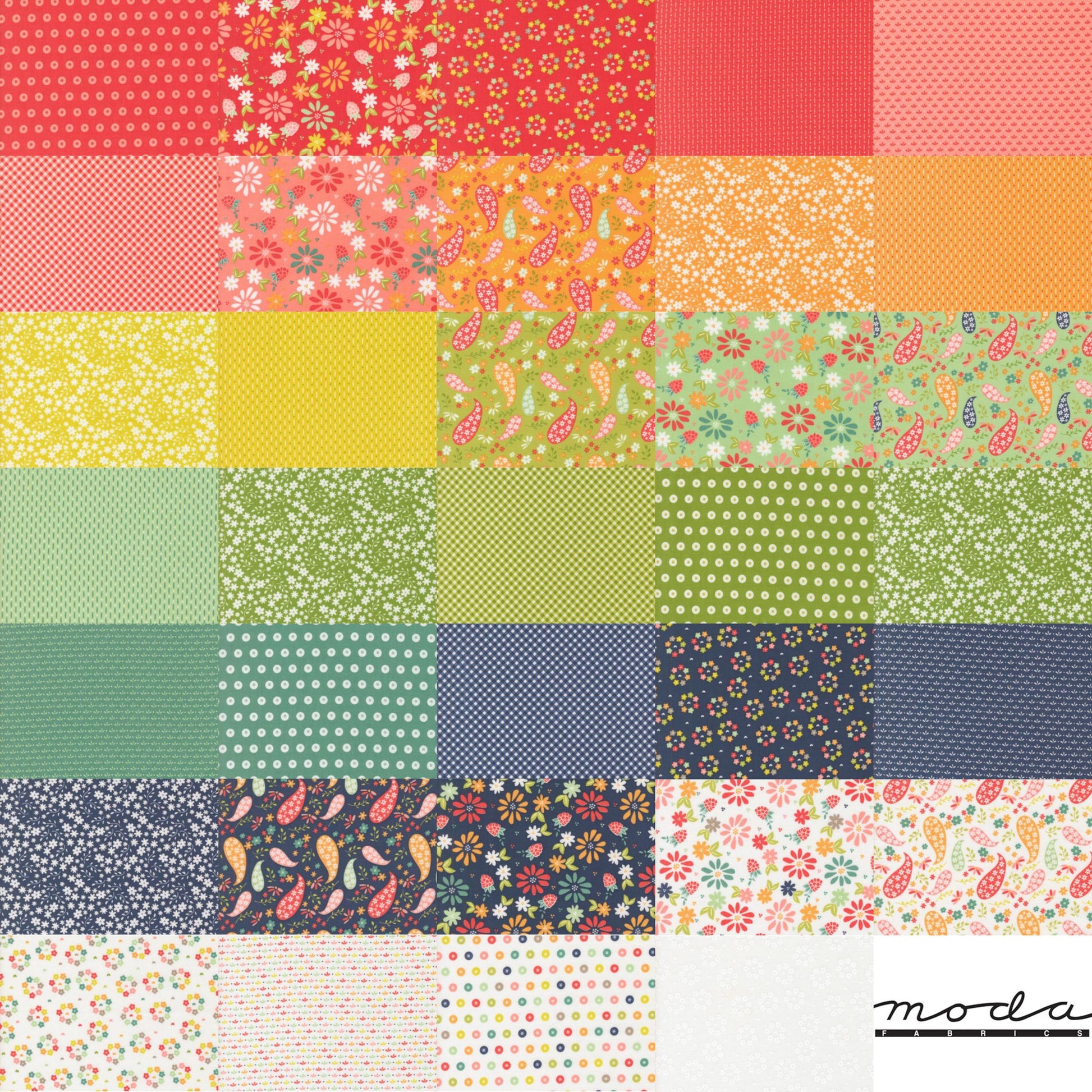 Image of the Raspberry Summer collage by Sherri & Chelsi for Moda Fabrics. Features floral themed fabrics.
Cute Little Fabric Shop