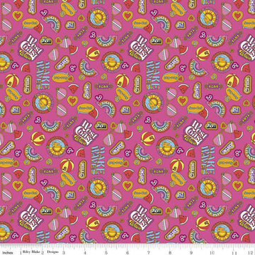DEAL Malibu Barbie Icons C11724 Hot Pink - Official Licensed Product - Toys Barbie Doll Nostalgia - Quilting Cotton Fabric