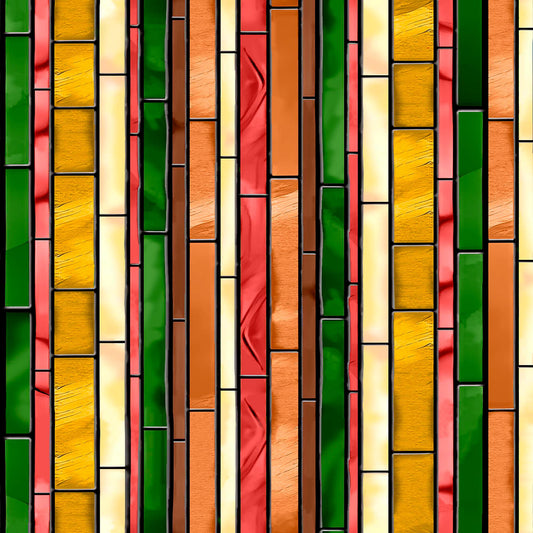 Image of the Tree of Life Stripe Burns Orange quilting cotton fabric by QT Fabrics. Features stripes on an orange background. Cute Little Fabric Shop