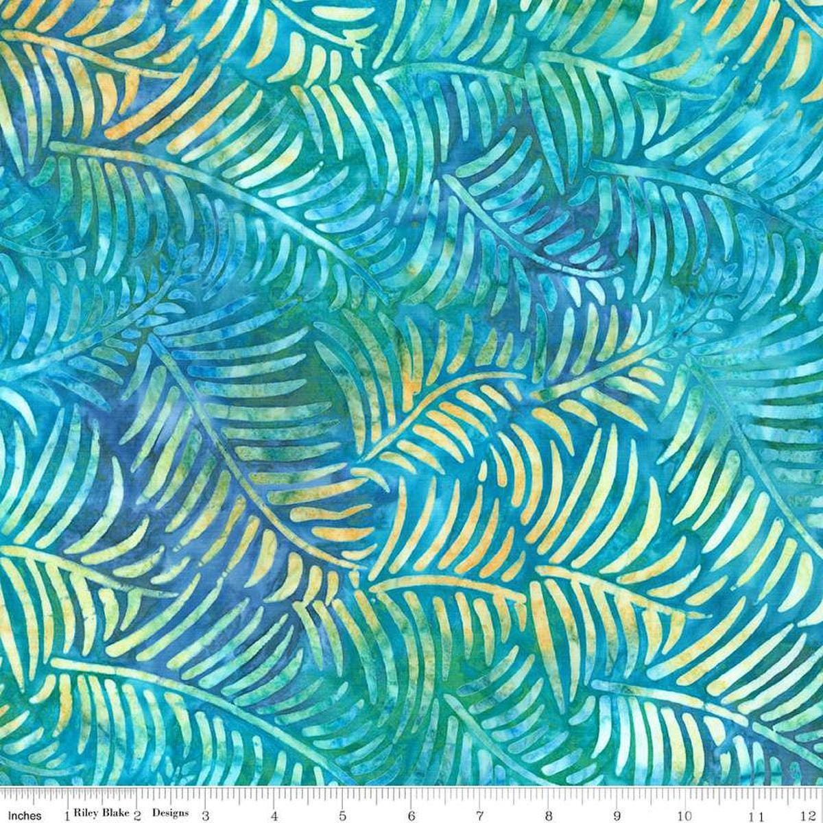 Image of the Batiks Toes in the Sand Calypso quilting cotton batik fabric. Features abstract hand-dyed patterns. Cute Little Fabric Shop