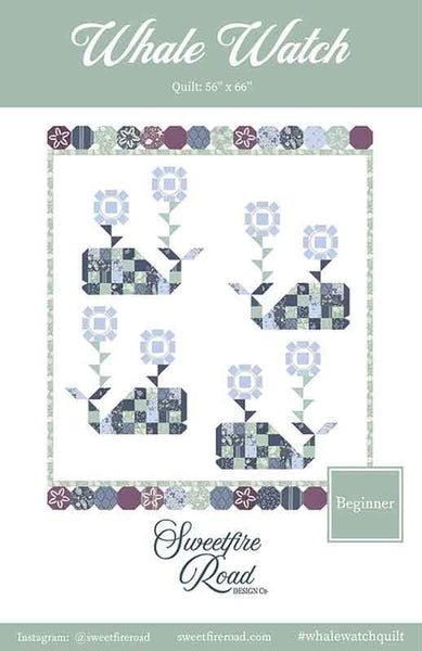 Image of the Whale Watch quilt pattern by Sweetfire Road for Moda Fabrics. Features a quilt with whales and flowers on a white background.
Cute Little Fabric Shop