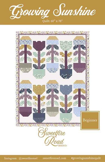 Image of the Growing Sunshine quilt pattern by Sweetfire Road for Moda Fabrics. Features a quilt with flowers on a white background.
Cute Little Fabric Shop
