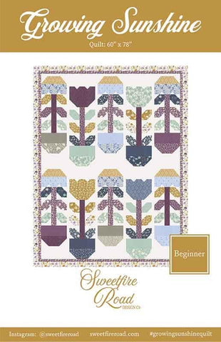 Image of the Growing Sunshine quilt pattern by Sweetfire Road for Moda Fabrics. Features a quilt with flowers on a white background.
Cute Little Fabric Shop