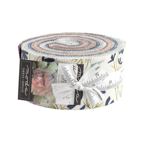 Image of the Seaglass Summer rolie polie by Sweetfire Road for Moda Fabrics. Features floral and beach themed fabrics. 
Cute Little Fabric Shop