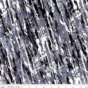 Image of the Expressions Batiks Lets Play Ball! Silver quilting cotton batik fabric by Riley Blake Designs. Features paint stripes on a gray fabric. 
Cute Little Fabric Shop