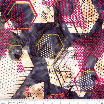 Image of the Expressions Batiks Lets Play Ball! Dancing Lights quilting cotton batik fabric by Riley Blake Designs. Features paint stripes on a purple fabric. 
Cute Little Fabric Shop