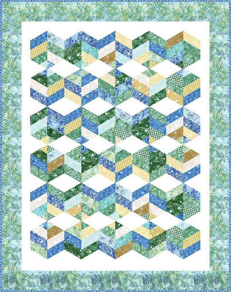 Image of the Penny Serenade quilt pattern by Beverly McCullough for Riley Blake Designs. Features square shapes on a white background. 
Cute Little Fabric Shop