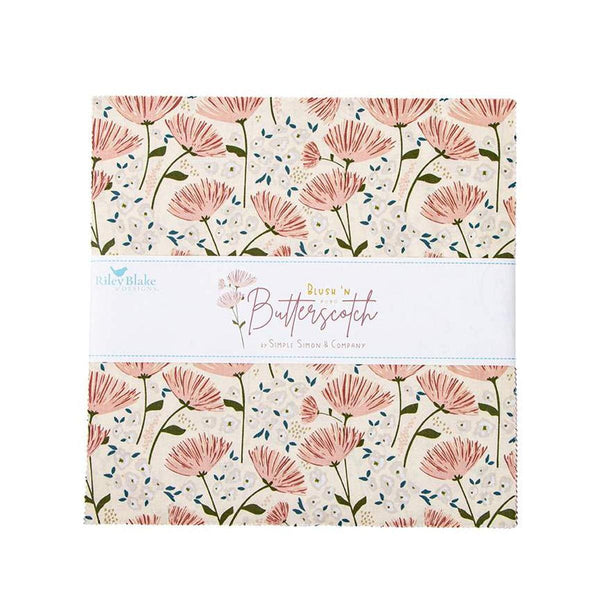 Image of the Blush n Butterscotch 10 inch stacker by Simple Simon & Company for Riley Blake Designs. Features floral fabrics on various backgrounds. 
Cute Little Fabric Shop