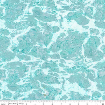 Image of the Batiks Toes in the Sand Adriatic Mist  quilting cotton batik fabric. Features abstract hand-dyed patterns. Cute Little Fabric Shop