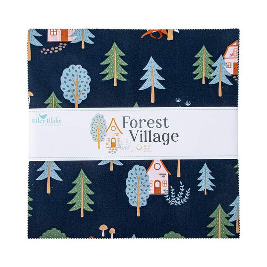 Image of the Forest Village 10 inch stacker by Little Forest Atelier for Riley Blake Designs. Features forest themed fabrics. 
Cute Little Fabric Shop