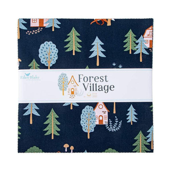 Image of the Forest Village 10 inch stacker by Little Forest Atelier for Riley Blake Designs. Features forest themed fabrics. 
Cute Little Fabric Shop