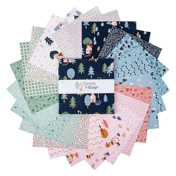 Image of the Forest Village 10 inch stacker by Little Forest Atelier for Riley Blake Designs. Features forest themed fabrics. 
Cute Little Fabric Shop
