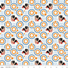 Image of the Pop 'n Play Bubbles Le Creme quilting cotton fabric by Fisher-Price for Riley Blake Designs. Features toys on a cream background. Cute Little Fabric Shop