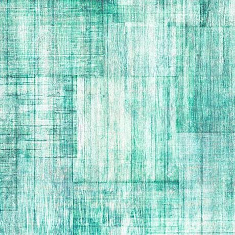 Image of the Into the Woods Texture Blender Seafoam quilting cotton fabric by Dan Morris for QT Fabrics. Features a textured pattern on a teal background. Cute Little Fabric Shop