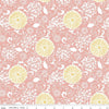 Image of the Love Me More Botanical Coral quilting cotton fabric by Lisa Audit for Riley Blake Designs. Features flowers on a coral background. Cute Little Fabric Shop