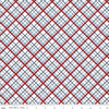 Image of the Stars and Stripes Forever Plaid White quilting cotton fabric by Lori Whitlock for Riley Blake Designs. Features stars on a white background. Cute Little Fabric Shop
