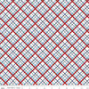 Image of the Stars and Stripes Forever Plaid White quilting cotton fabric by Lori Whitlock for Riley Blake Designs. Features stars on a white background. Cute Little Fabric Shop