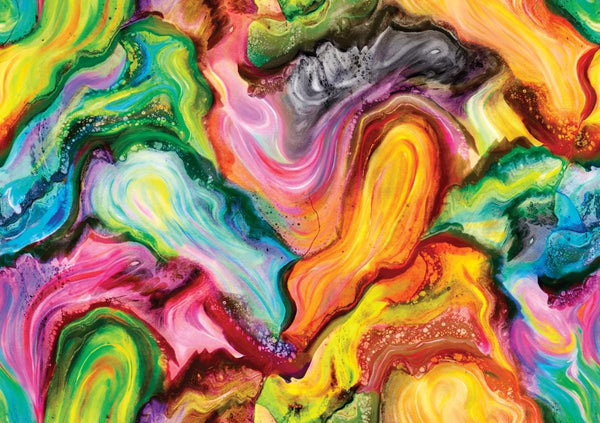 Image of the Gradients Euphoria Rainbow quilting cotton wide back fabric by Moda Fabrics. Features rainbow swirls, 
Cute Little Fabric Shop