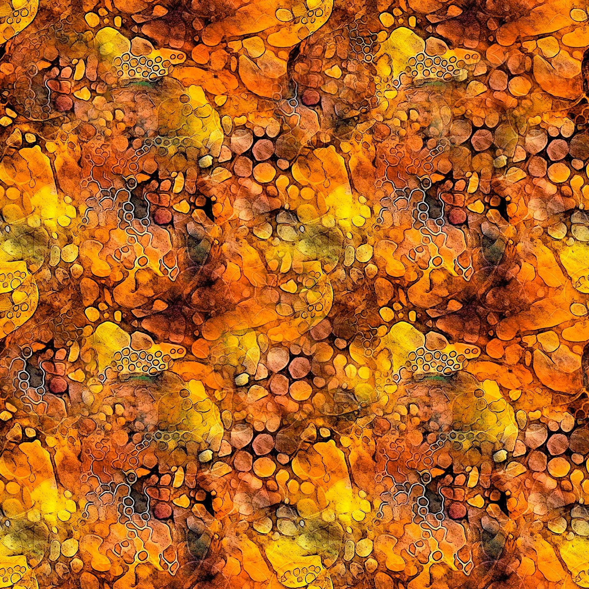 Image of the Dragon Dreams Dragon Skin Texture Orange quilting cotton fabric by Dan Morris for QT Fabrics. Features scales on an orange background. Cute Little Fabric Shop
