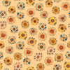 Image of the Poultry in Motion Sunflowers Peach quilting cotton fabric by QT Fabrics. Features flowers on a yellow background. Cute Little Fabric Shop