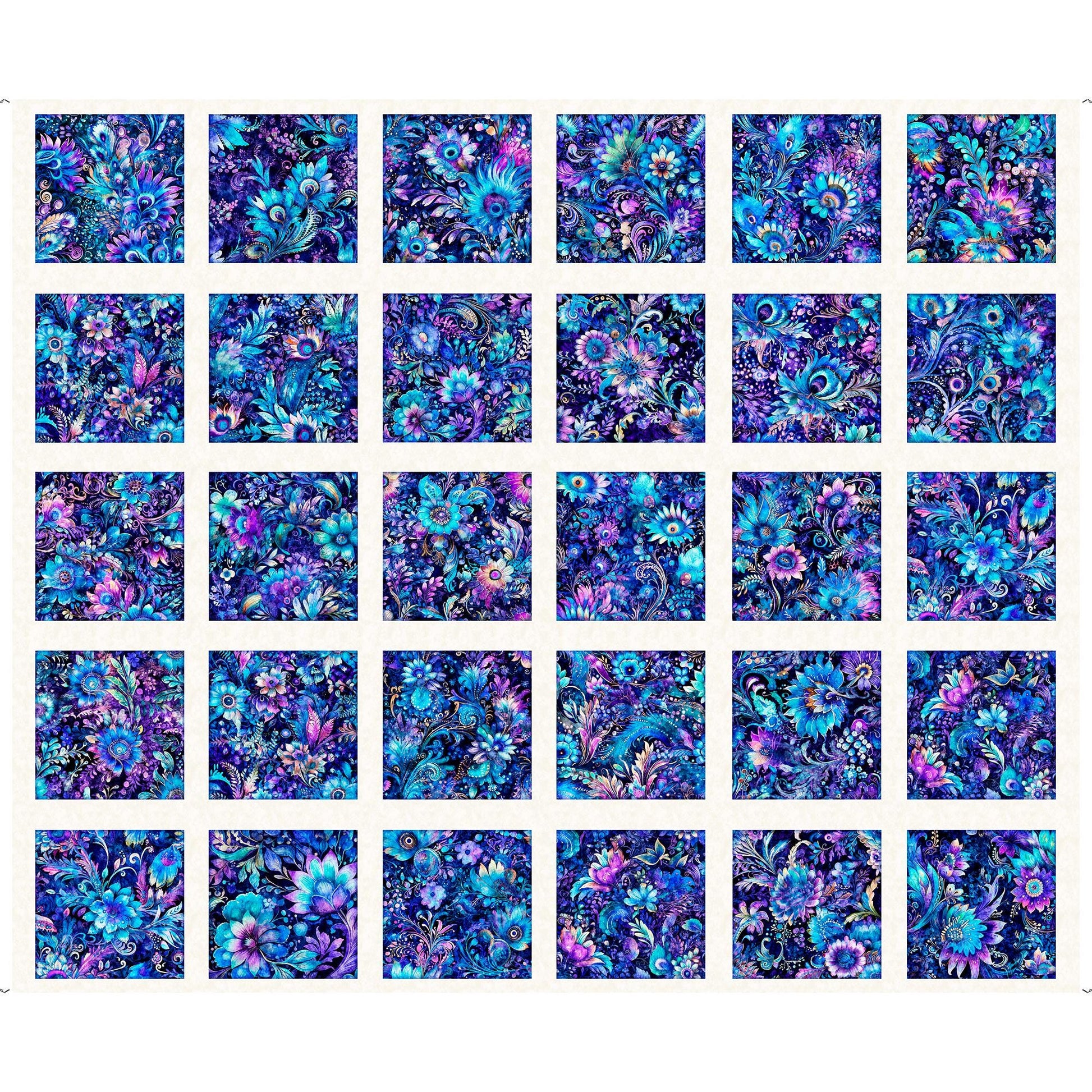 Image of the Fantasia Floral Picture Blocks Panel by Dan Morris for QT Fabrics. Features bright floral fabrics.
Cute Little Fabric Shop