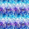 Image of the Fantasia Floral Ombre Multi quilting cotton fabric by QT Fabrics. Features flowers on a blue background. Cute Little Fabric Shop