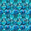 Image of the Fantasia Decorative Floral Turquoise quilting cotton fabric by QT Fabrics. Features flowers on a blue background. Cute Little Fabric Shop